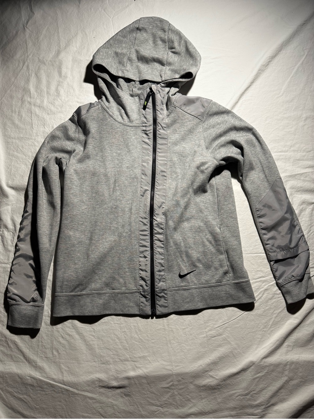 Nike Sweater Womens Large Gray Advance 15 Full Zip Hoodie Fleece Sweatshirt